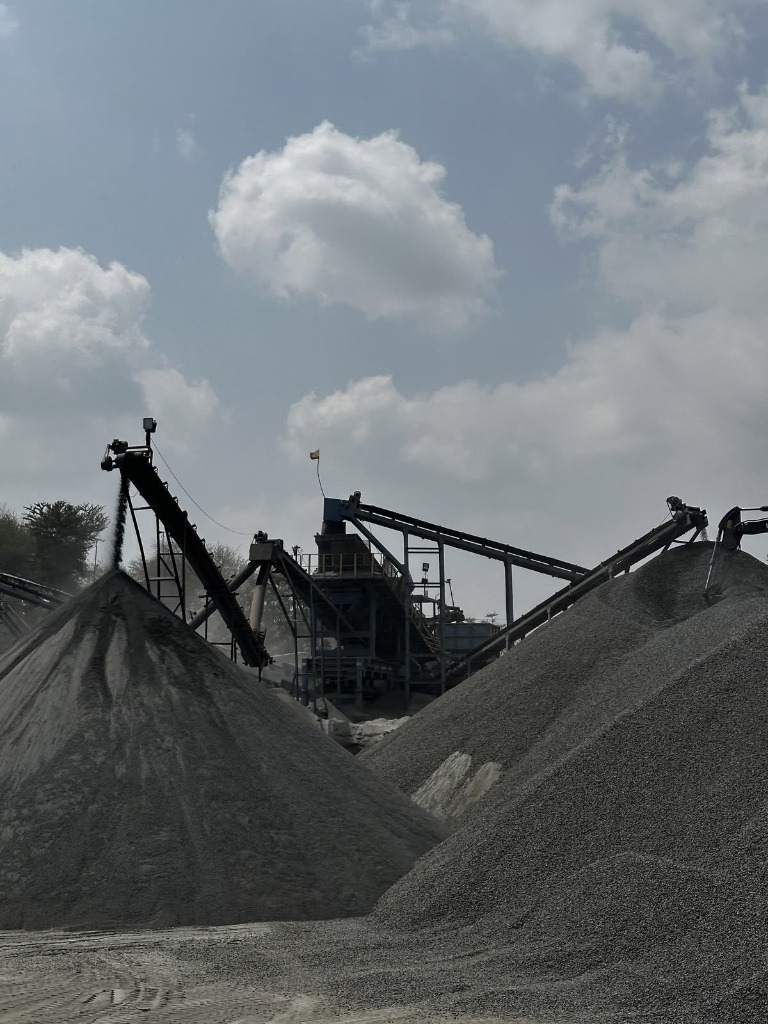 Ascot Concrete Batching Plant Aggregate Stockpiles and Service Fleet